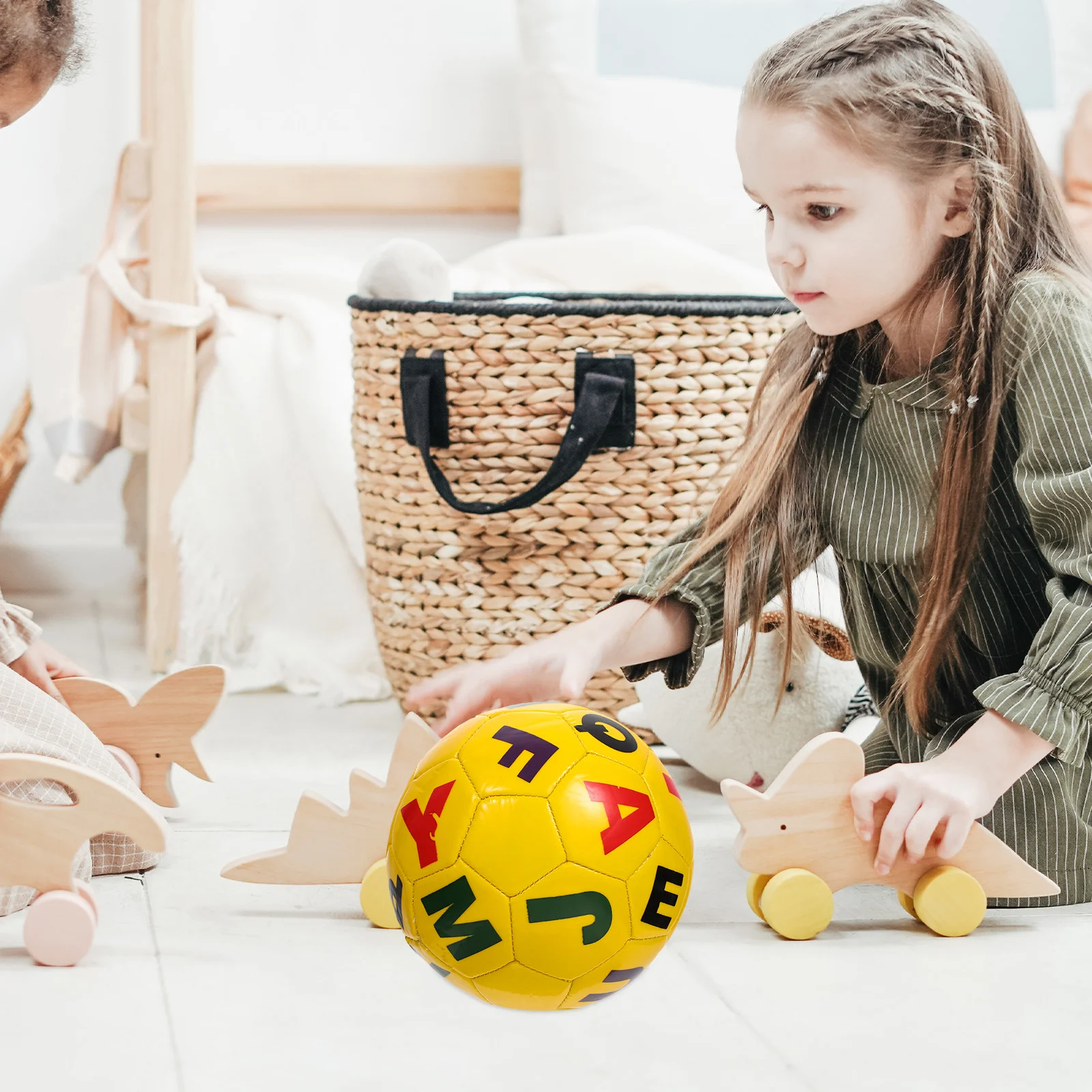 PVC-Fußball für Kinder, Strandspielzeug für Kinder, Bälle, Spielzeug für Kleinkinder, Fußball für mit Buchstaben bedruckt