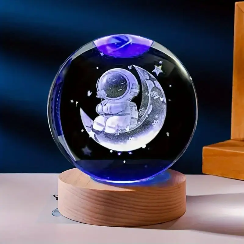 

3D 6cm Astronaut Crystal Ball,Tabletop Glass for Bedroom Living Room,Gift for Valentine'S Day, Christmas, Birthday,Graduation