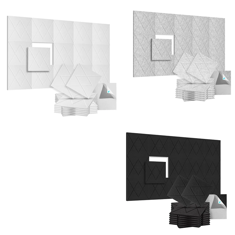 Promotion! 12 Pack Acoustic Foam Panels 12X12x0.4Inch, Self Adhesive Soundproof Wall Panels, For Walls Home, Office