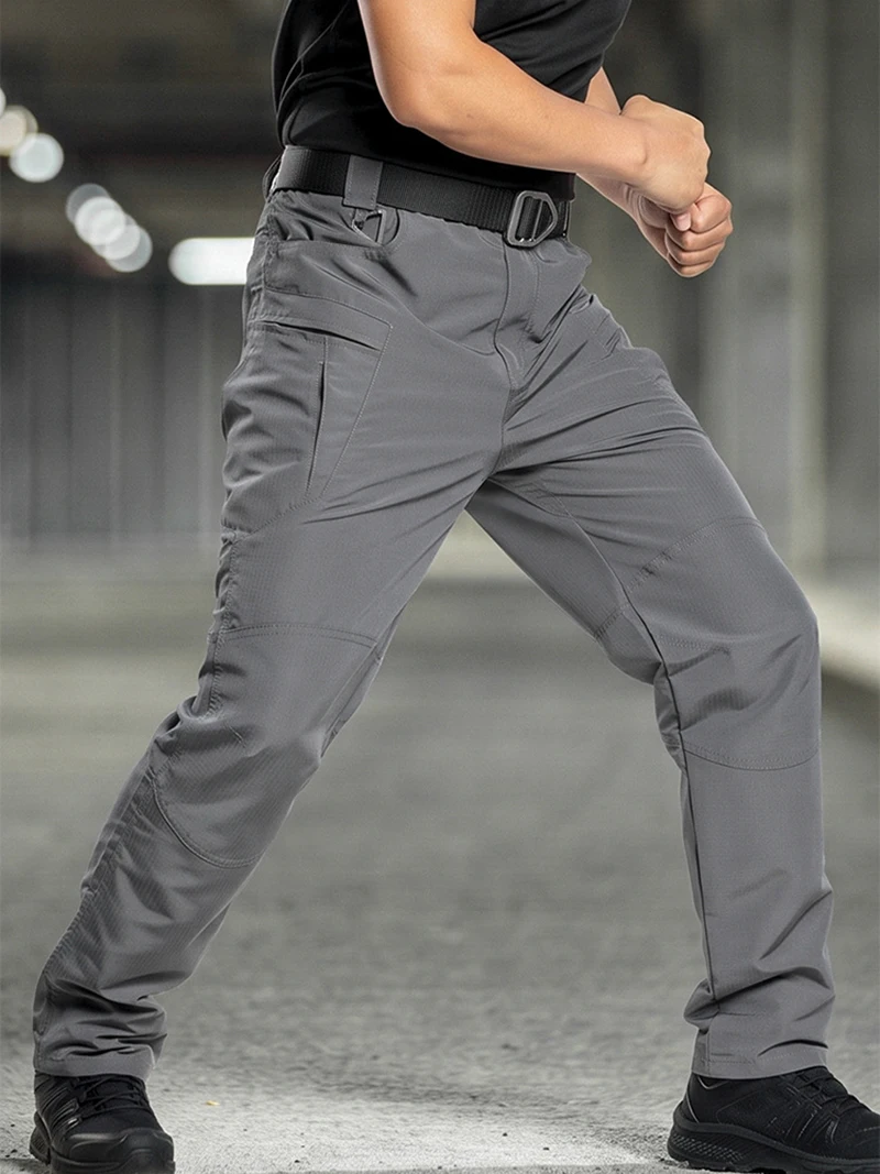 New Men's Tactical Cargo Pants Rip‑Stop Wear‑Resistant Trousers Multi Pockets Straight Work Trouser Outdoor Hiking Trekking Pant