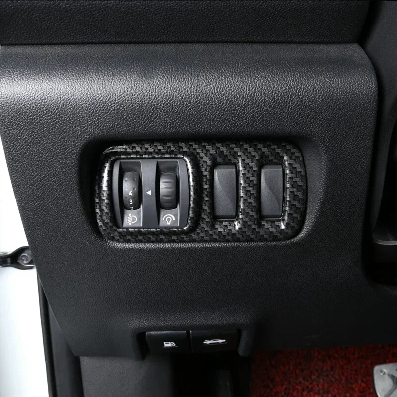 For Renault Captur Clio 4 2014-2018 carbonFiber Car Headlight Adjustment Switch Control Button Cover trim Interior Accessories