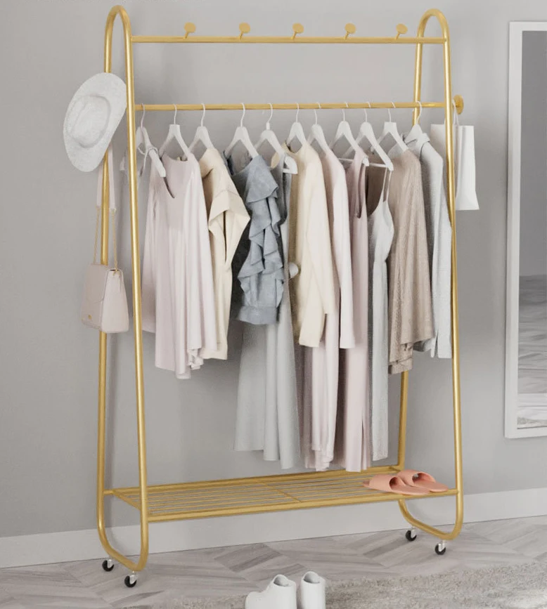 Custom Coat Stand Clothes Drying Racks Free Standing Hanging Bag Hat Jacket Coat Rack Metal Hanger Stand With Wheels