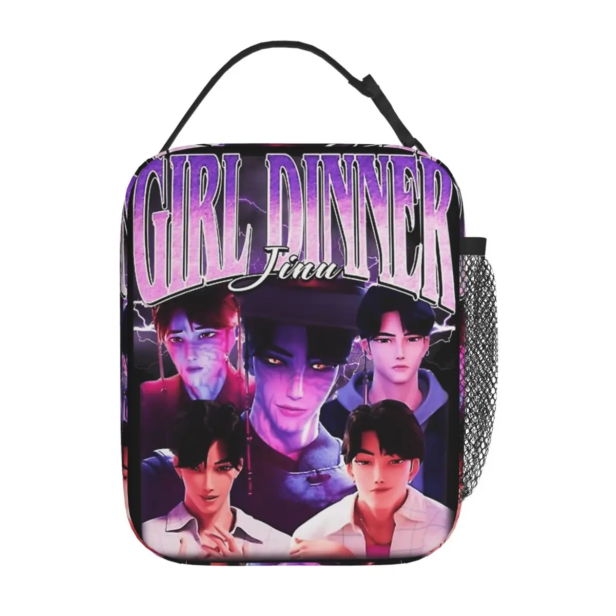 

Saja Boys Kpop Demon Hunters Insulated Lunch Bags Portable Girl Dinner Lunch Container Cooler Bag Tote Lunch Box School Outdoor
