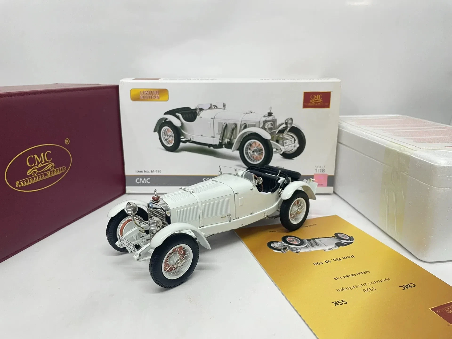 

CMC 1:18 SSK 1928 Hermann zu Leiningen Simulation Limited Edition All Open Alloy Metal Static Car Model Toy Gift