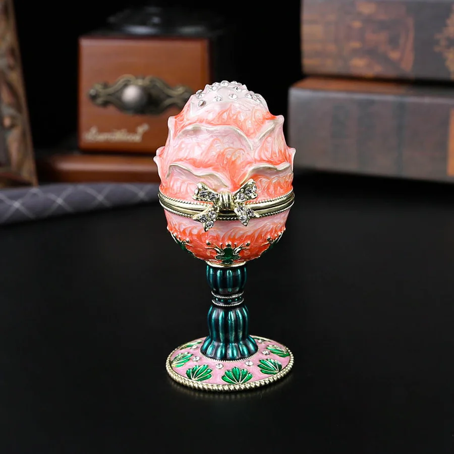 Unique Flower Trinket Box for Home Decor Hinged Enameled Jewelry Box for Ring Earrings Jewelry Organizer