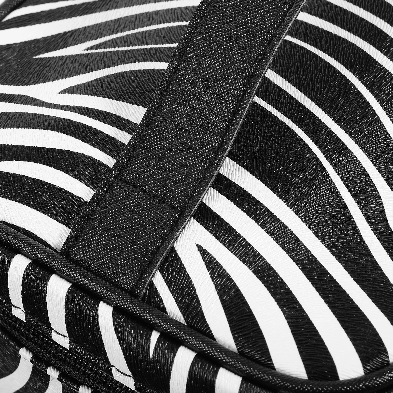 

Black White Zebra Pattern Large Capacity Travel Toiletry PU Storage Pouch For Women X135 Square Design Makeup