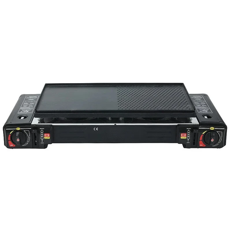 

Portable double burner butane gas stove quick heating magnetic field double head grill