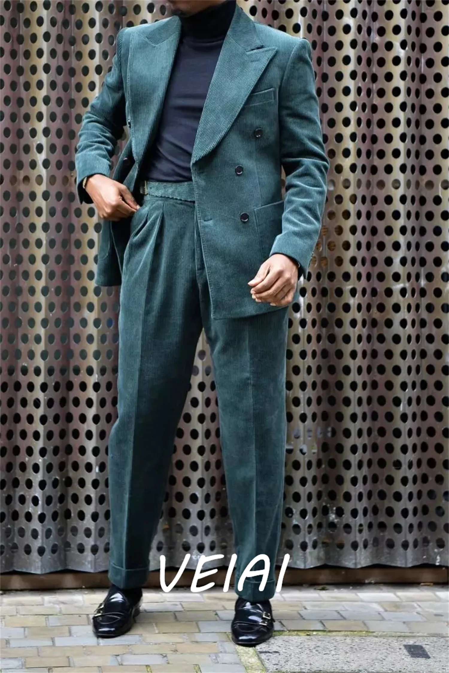 

Индивидуальные вельветовые мужские костюмы с пиковыми лацканами, костюм Homme, свадебный Masculino Terno, смокинг, приталенный пиджак для жениха, выпускного вечера, куртка из 2 предметов +