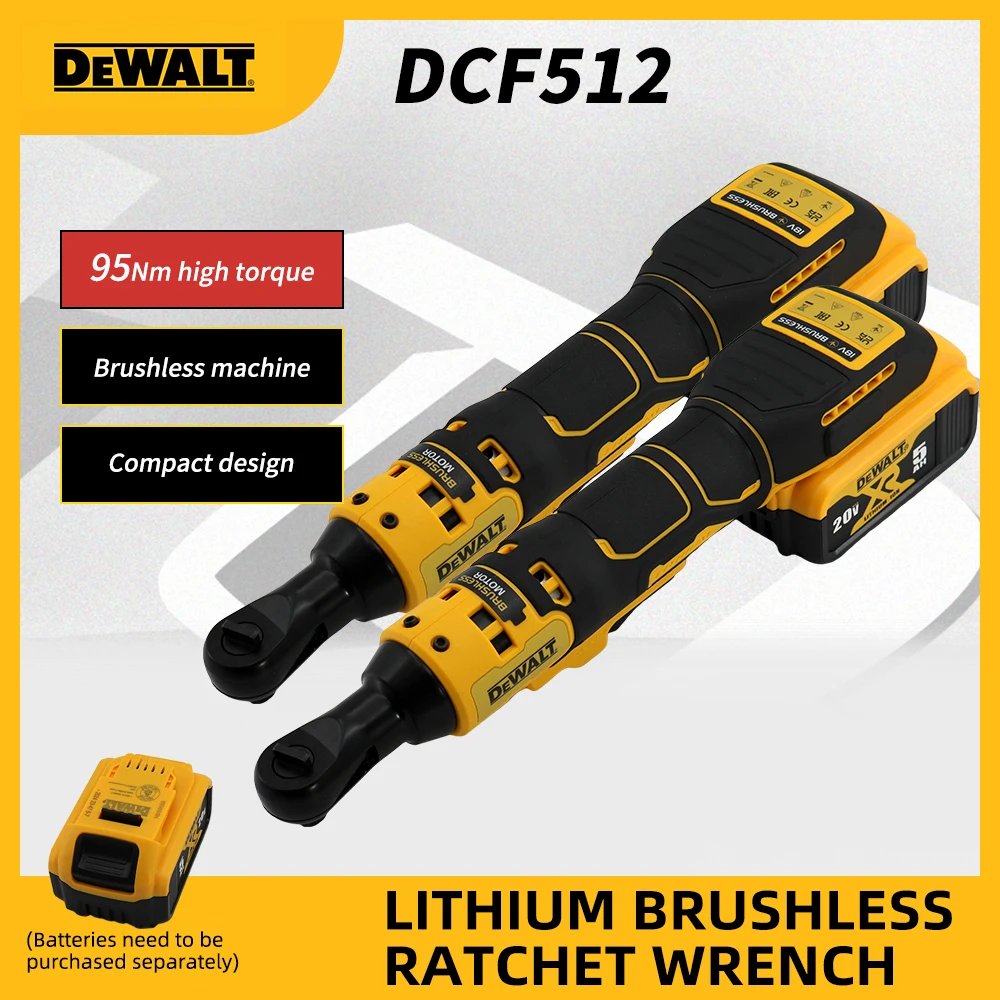 Dewalt-Llave de trinquete eléctrica DCF512, destornillador inalámbrico con batería de 20V, DCF512, tuerca de tornillo de extracción, herramientas eléctricas de 3/8"