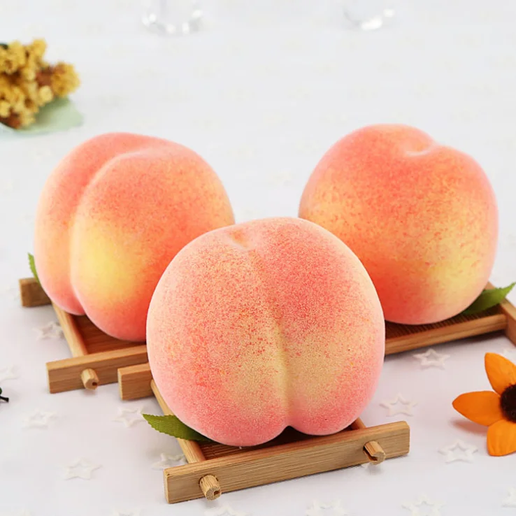 Simulated Honey Peach Round Peach Sharp Peach Fake Peach Model Bionic Fruit Ornaments Home Furnishing Tribute Decorate Prop