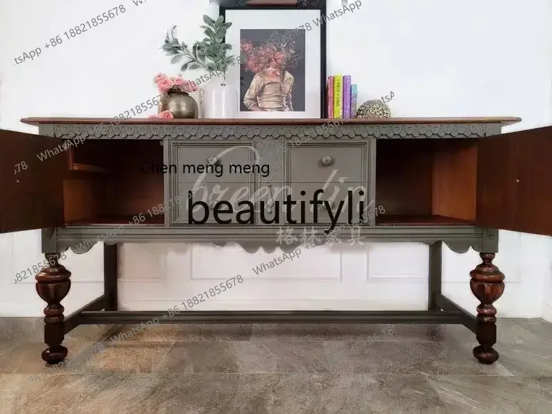 

2003French retro solid wood entrance hall entrance cabinet/decorative cabinet/simple modern locker side table