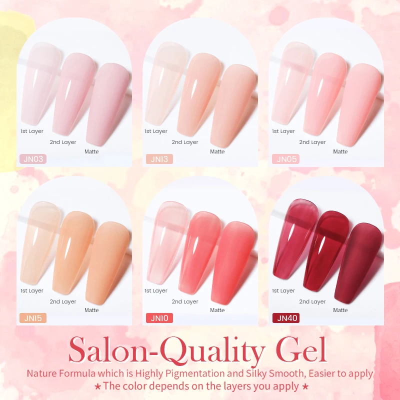 BORN PRETTY 10ML Jelly Nude Gel Polish Translucent Pink Milky White Nail Gel Manicure UV LED Semi Permanent Soak Off Nail Polish