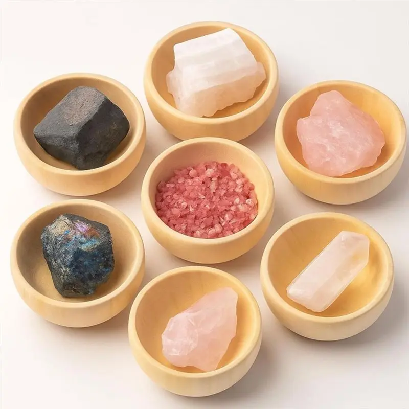 Small Round Wooden Bowl 24-Pack, Mini Unfinished For DIY Crafts, 1.5 Oz Condiment Bowls Set Pinch-[Frki A79G]