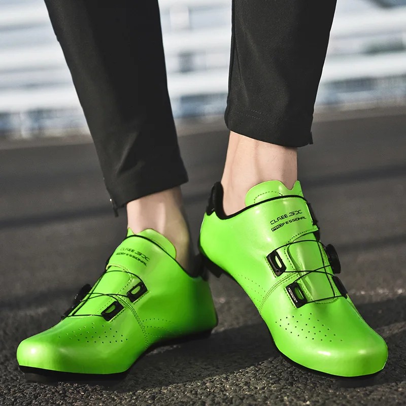 Green Road Bike Shoes Mens Cycling Shoes Quick Ratchet Buckle Compatible with SPD System Pedal Outdoor Women Red Cyclling Shoes