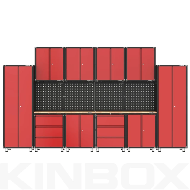 

Kinbox 16 Pieces Heavy Duty Garage Organization Workbench Cabinet/Metal Garage Storage System For Workshop