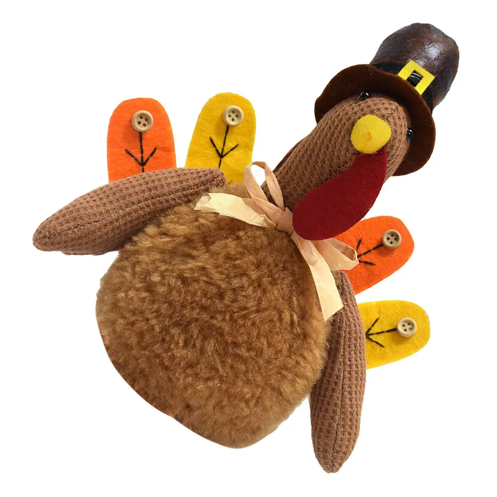 

Turkey Soft Stuffed Animal Holiday Gift Harvest Festival Decor Thanksgiving Decoration Tabletop Photography Prop Fall Home Decor