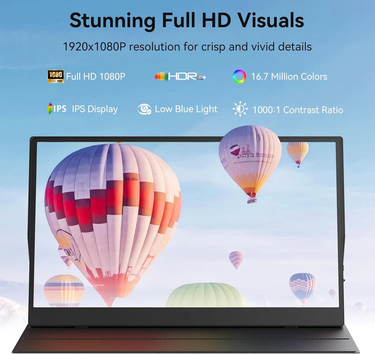 15.6 Inch Portable Monitor 1920*1080 FHD IPS Screen 72%sRGB Wide Color Gamut Type-C HDMI External Secondary Display For Laptop