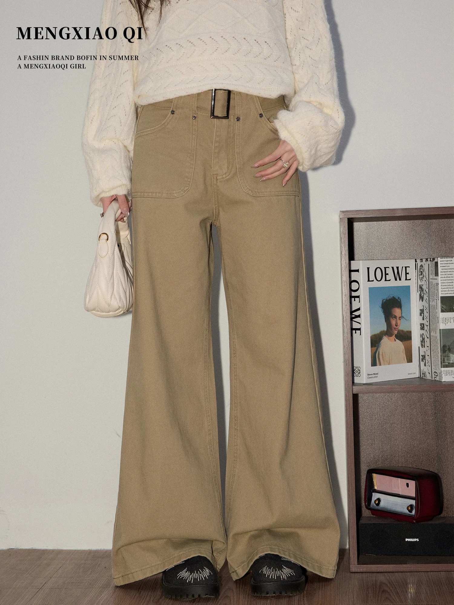 

High Waist Wide Leg Casual Sle Women's Workwear Jeans Spring New Loose Fit Straight Cut Loose Leggings High Waist Jeans