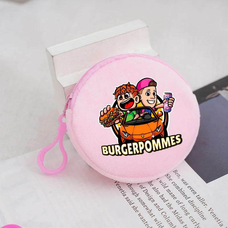 Burgerpommes Icrimax Round Coin Purse League Legends Anime Plush Wallet Mini Zipper Purse Small Money Bag Keychain Pouch Gifts