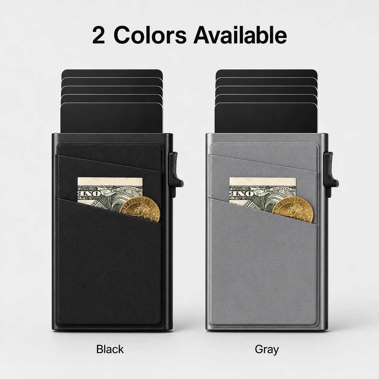 Anti Rfid Blocking Card Holder Men Thin Slim Minimalist Smart Wallet Unisex Metal ID Credit Card Case Protected Magic Cardholer