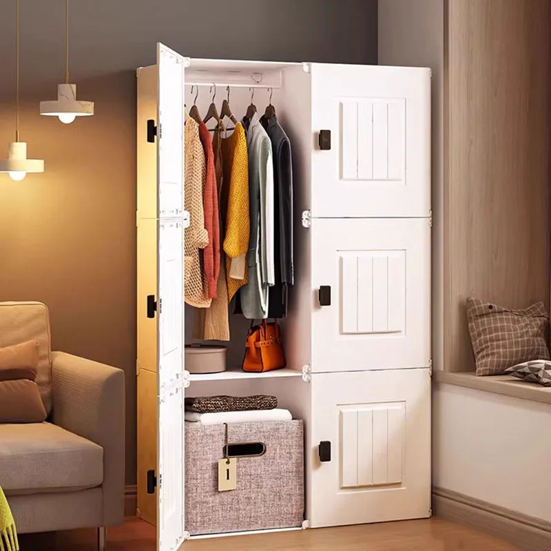 

Shelf Plastic Closet Partitions Organizer Bedroom Foldable Modern Nightstands Wardrobe Exterior Muebles Furniture For Room