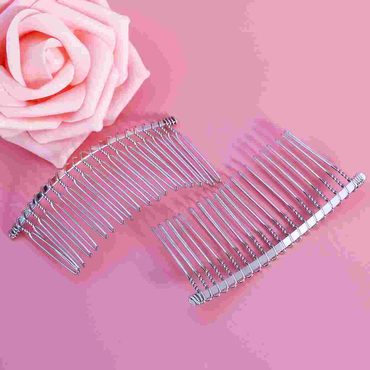 7 8cm Hair Barrettes Metal Comb for Veil Clip Bridal Wedding Piece Dress Women's