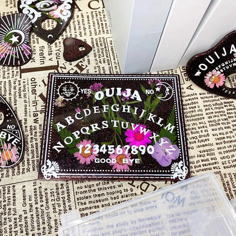 Ouija Board And Resin Molds,2PCS Gothic Epoxy Resin Silicone Molds For Ouija Board Game,Pendant,Resin Crafts