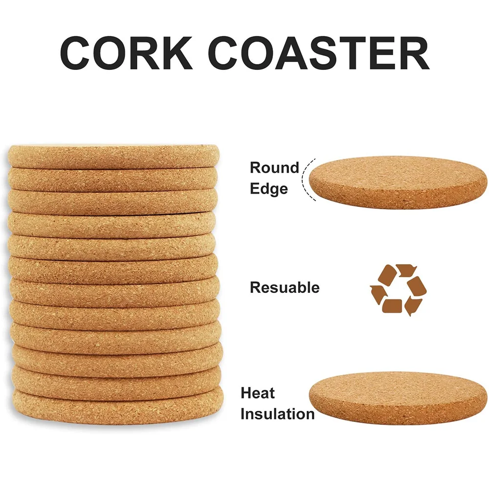 Cork Coaster 0.8cm Thicken Engraved Cool Viking Pattern Cup Tea Coffee Mug Holder for Kitchen Mat Tableware Round Drink Coasters