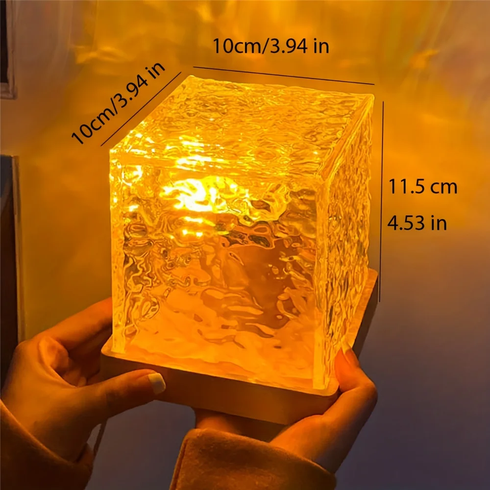 Luz Nocturna dinámica de ondulación de agua, lámpara de proyector de 16 colores, luz ambiental de dormitorio, USB remoto, luz LED de pared fría,