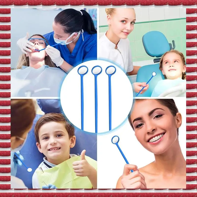 A97G 300 Pcs Disposable  Mirror Anti Fog Mouth Mirror Individually Packed  Mirror For Teeth Oral