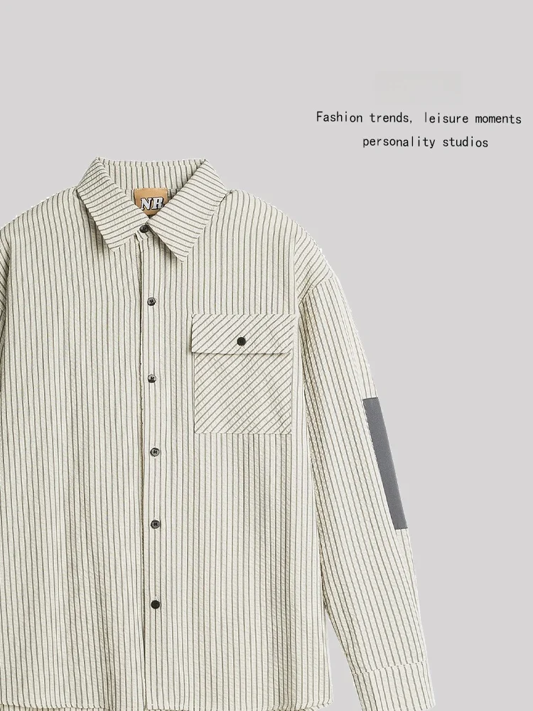 

ANXIE Long Sve irt Women's Patchwork Unique Design High Street Sle Autumn Faion Striped Pattern Casual irt