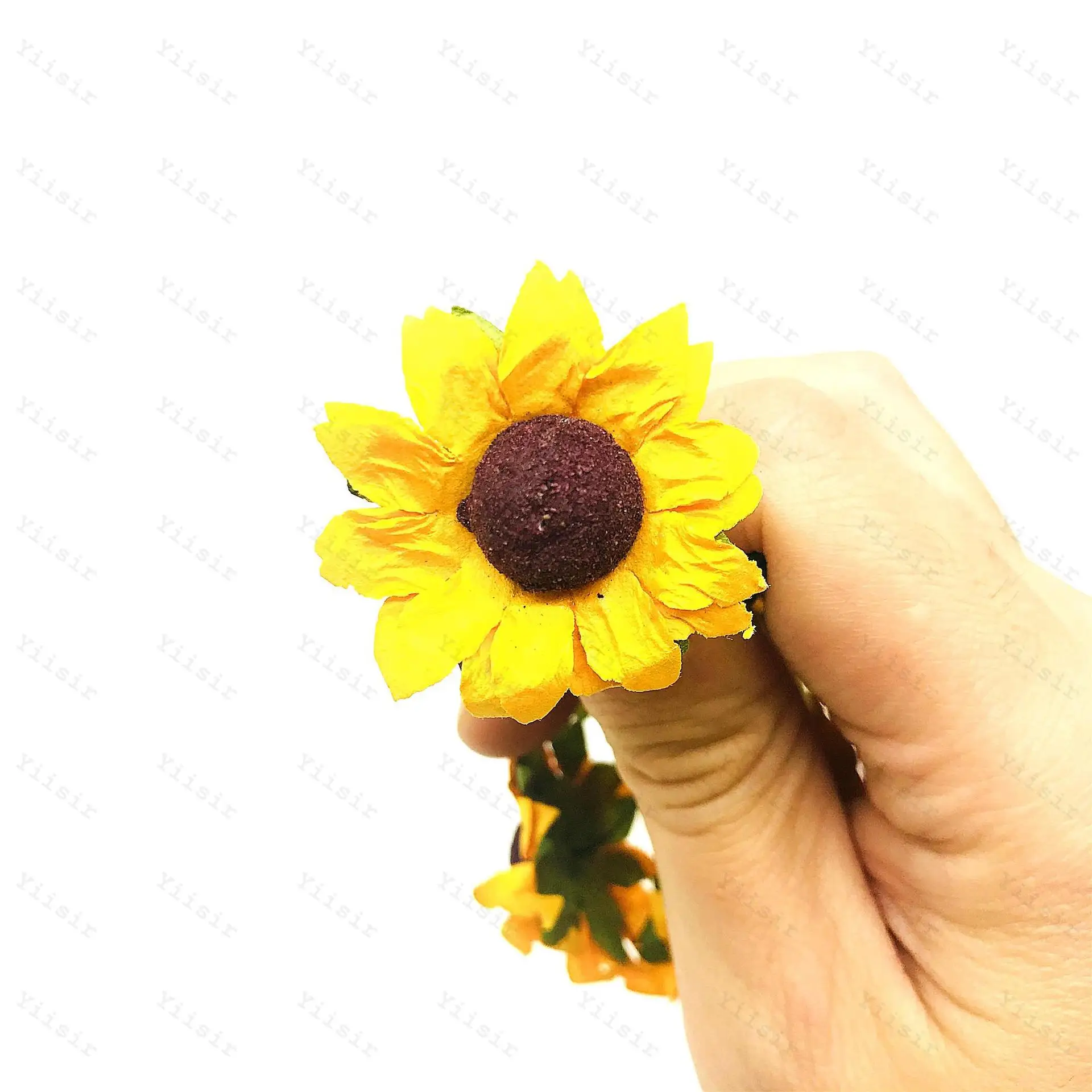 100 Stück/Set Künstliche Sonnenblumen Papierblumen 3,5cm Getrocknete Blumen für Hochzeit Festliche Party Scrapbooking Verpackung DIY Dekoration – Detail 9