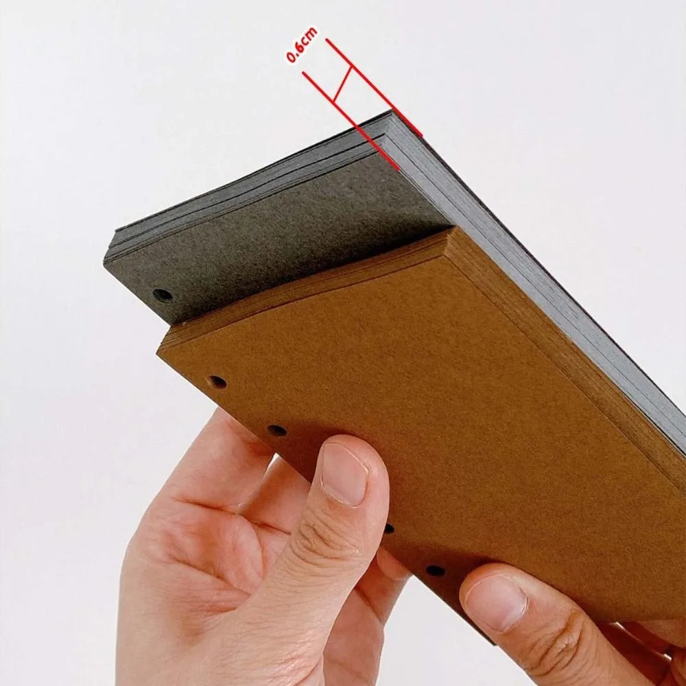 50 ورقة A7 دفتر ملاحظات ذو أوراق فضفاضة عبوة ورق 6 فتحات فاصل صفحة ورق إعادة تعبئة داخلية صفحات ورقية أدوات مكتبية فارغة