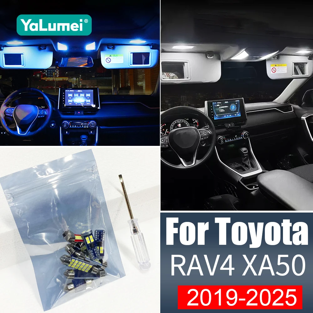 For Toyota RAV4 XA50 2019 2020 2021 2022 2023 2024 2025 Hybrid 6PCS Car Dome Reading Lamps Trunk Light Vanity Mirror Lights