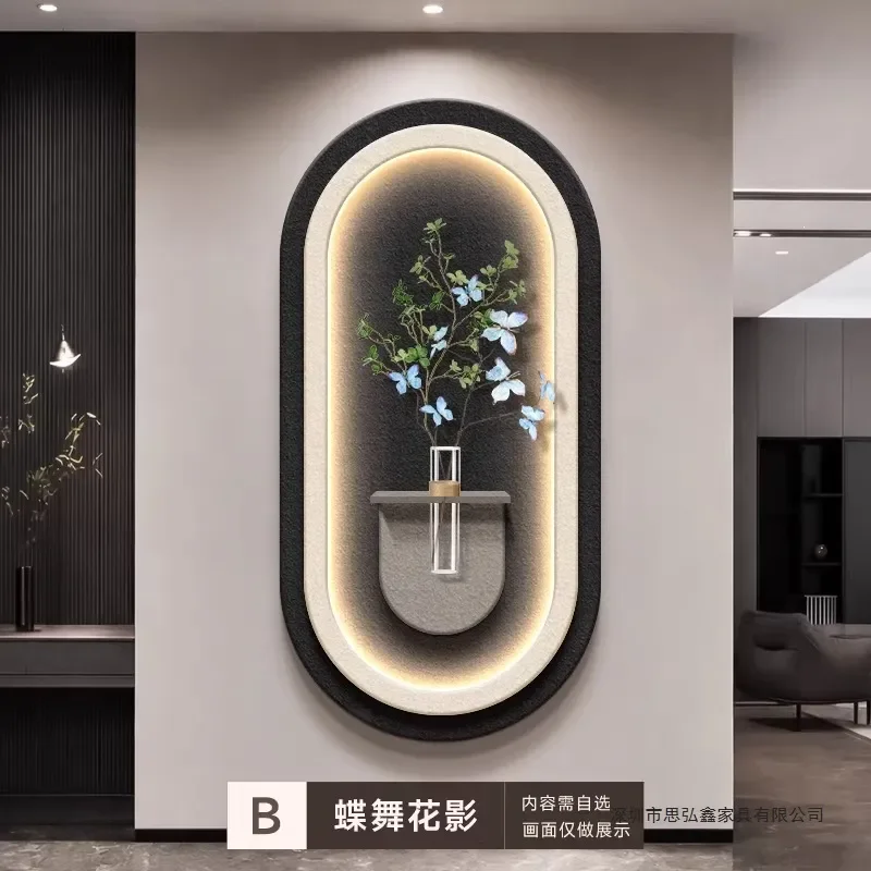 Simple Modern High End Entrance Decorative Painting Hydroponic Green Plant Corridor Aisle Hanging Art Light Luxury Door Wall