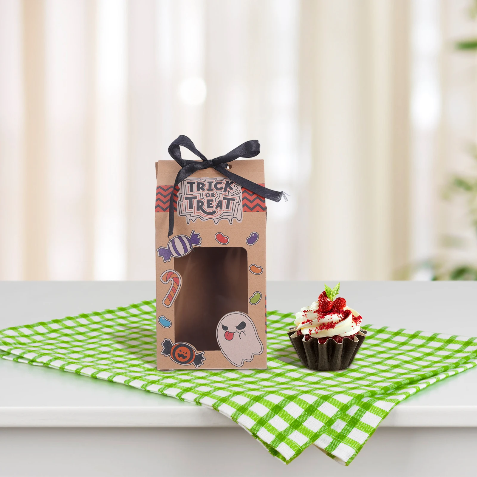 

50 PCS Biscuit Halloween Candy Box Cookie Boxes for Cookies Paper Small Treats Container