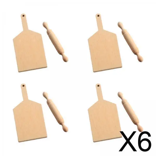 

Dollhouse Miniature Rolling Pin and Board Set Wood Kitchenware Furniture for Dolls House 1 6 1 12
