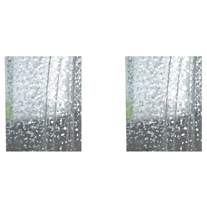 SEWS-2X Transparent Shower Curtain Lining, Pebble Pattern Lightweight Plastic Bathroom Shower Curtain