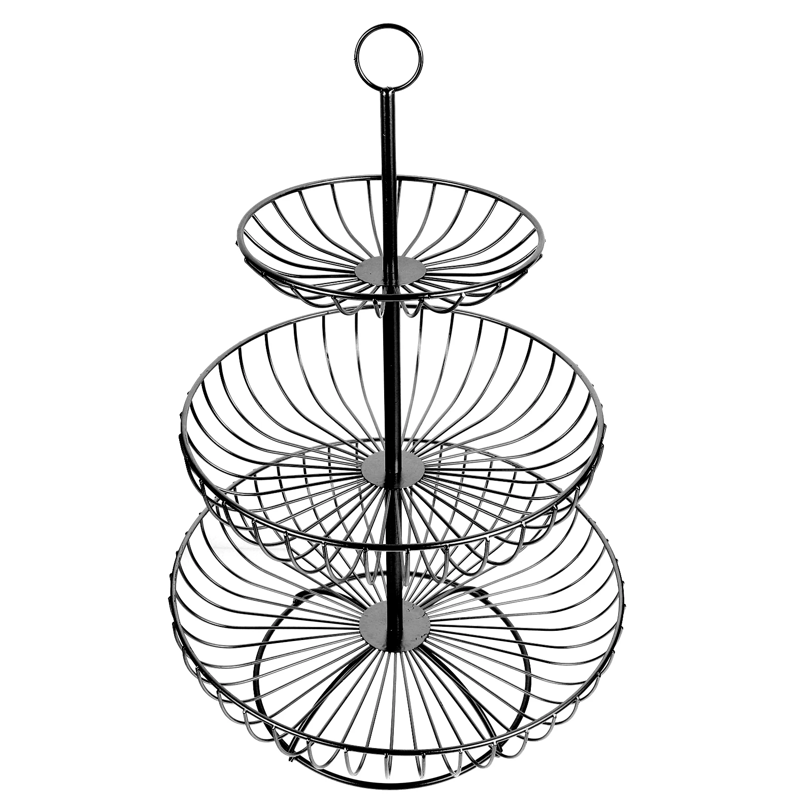 

Large 3 tier Metal Fruit Basket for Kitchen Shelving Gold Color Storage Wire Vegetable Basket Multipurpose Design Air