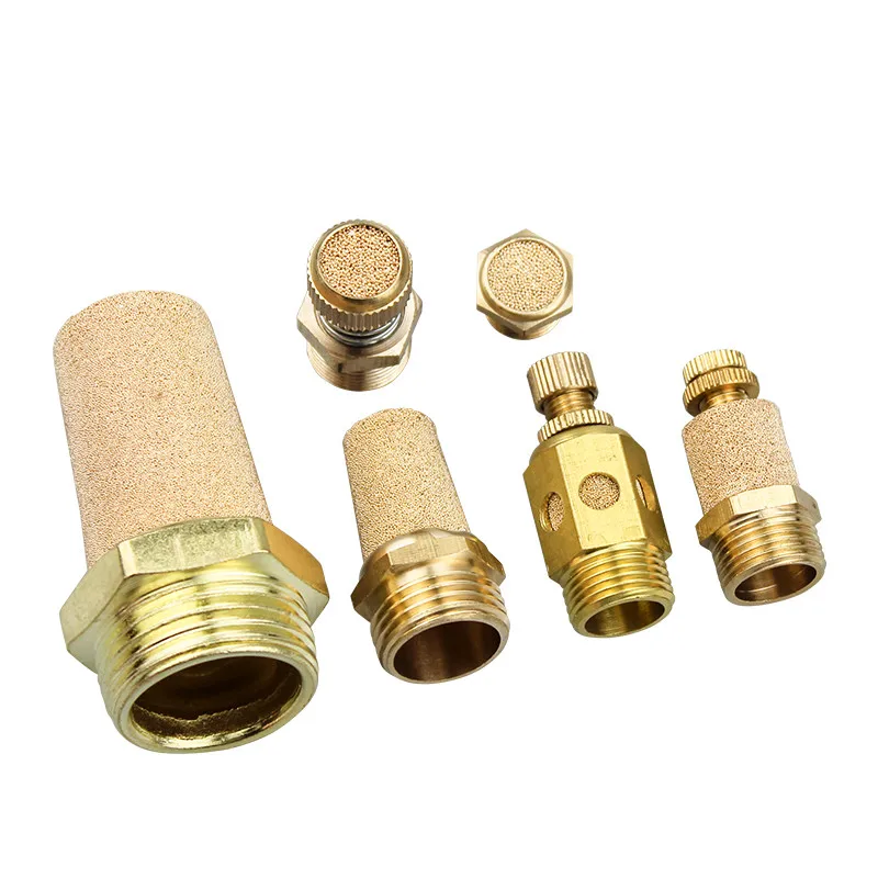 BSL 1/8 1/4 3/8 1/2 BSP Male Thread Pneumatic Exhaust Muffler Silencer For Air Noise Brass Adjustable Long Short