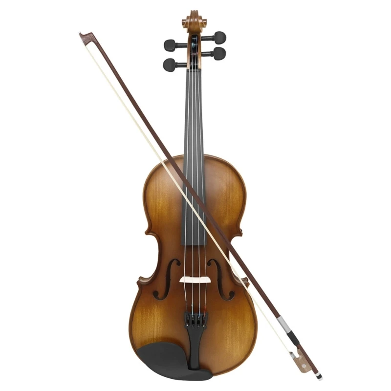 Professional 4/4 Natural Acoustic Viola Spruce Panel Solid Viola Stringed Instrument With Bows & Carrying Case