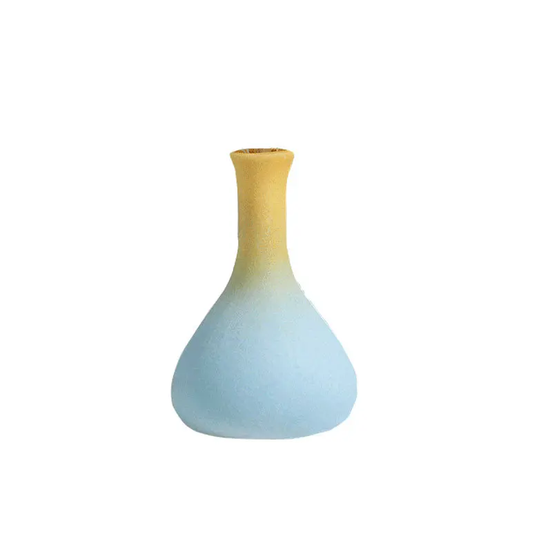 Frosted Simple Ceramic Small Vase Gradient Color Desktop Dried Flower Arrangement Vase Atmosphere Decoration Ornaments
