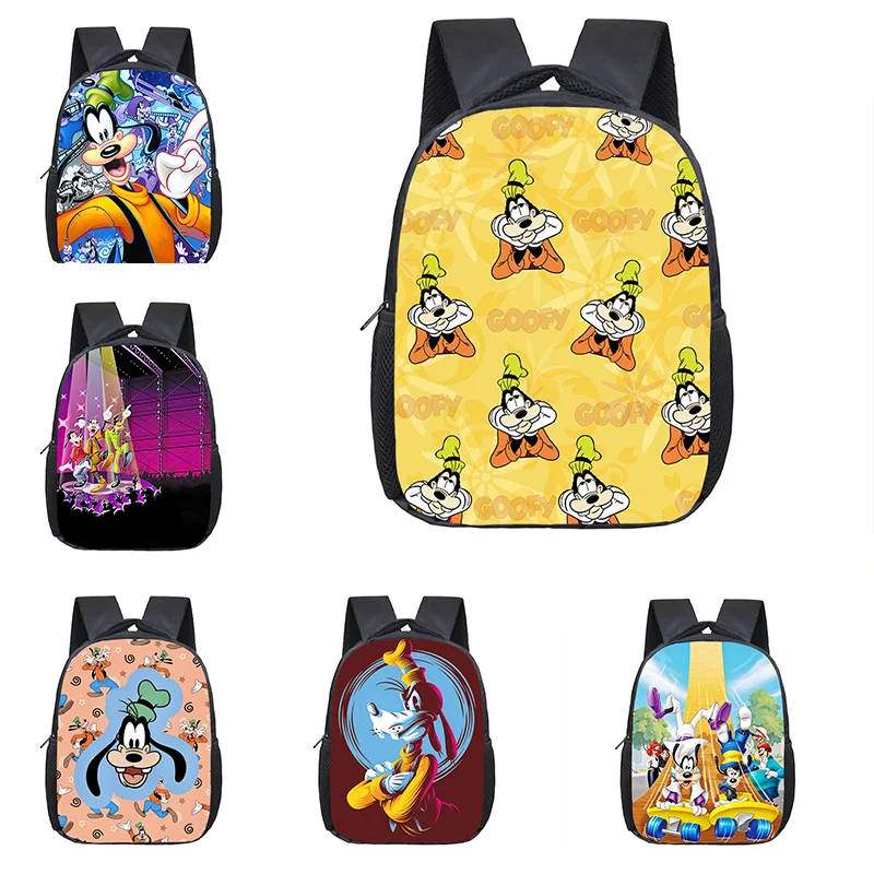 

12 inch A Goofy Movie Kindergarten School Bag Cartoon Girl Boy Student Primary School Bookbag Portable Backpack Mochila