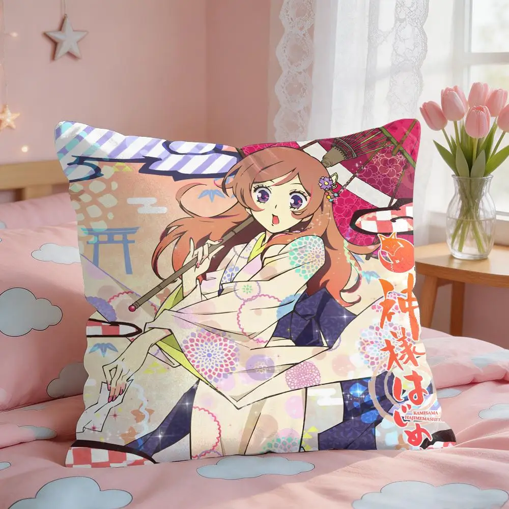 Anime K-Kamisama Hajimemashita Cushion Cover Square Short Plush Pillow Case Living Room Sofa Home Decor Funda 40X40