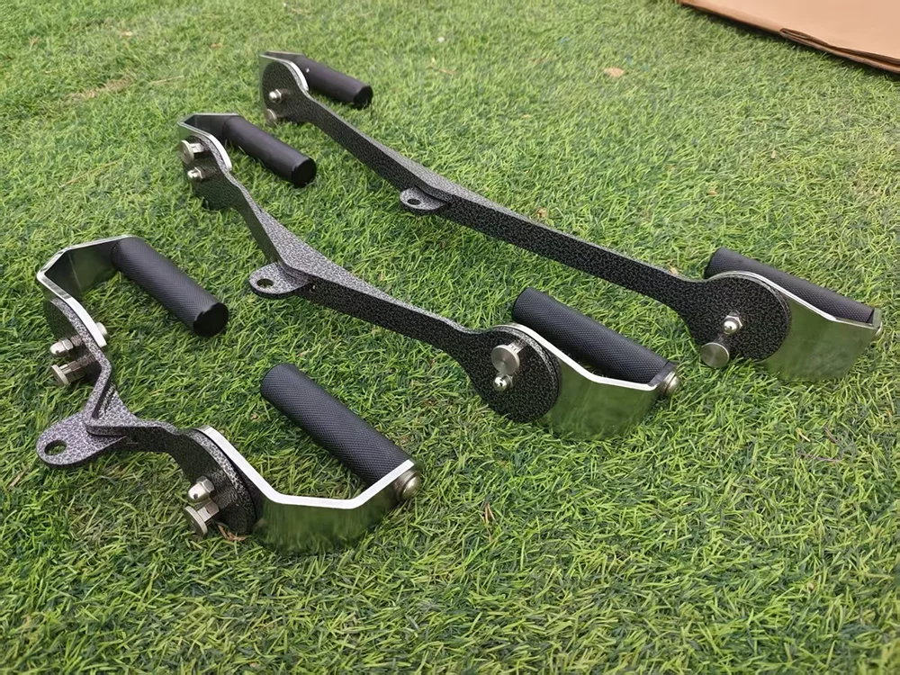 360° Rotate Heavy Duty Gym Fitness Low Pulley Pull-Down Attachment Bar Mag Handle Grip Set