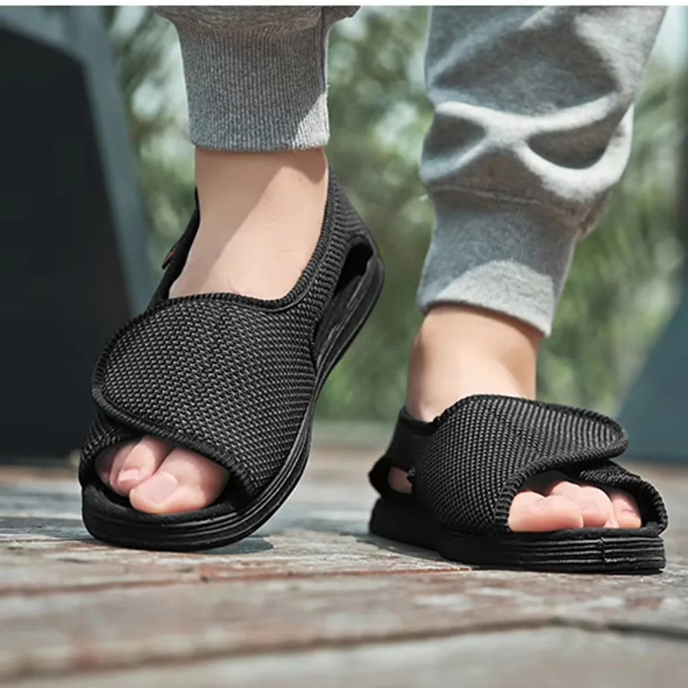 Chaussures Ajustables pour Personne Diabétique, Sandales Unisexes Respirantes, Non-ALD, Pouce, Valgus, Déformation, Pieds de Grossesse, Enflés