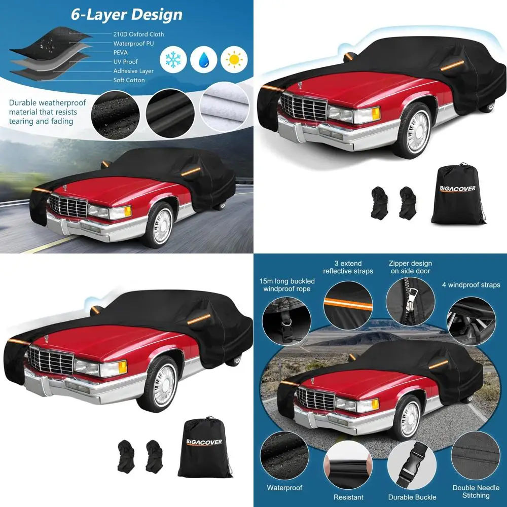 

Универсальный водонепроницаемый чехол для автомобиля седан (4-дверный) 1985-1993 гг., всепогодная защита с молниями на дверях
