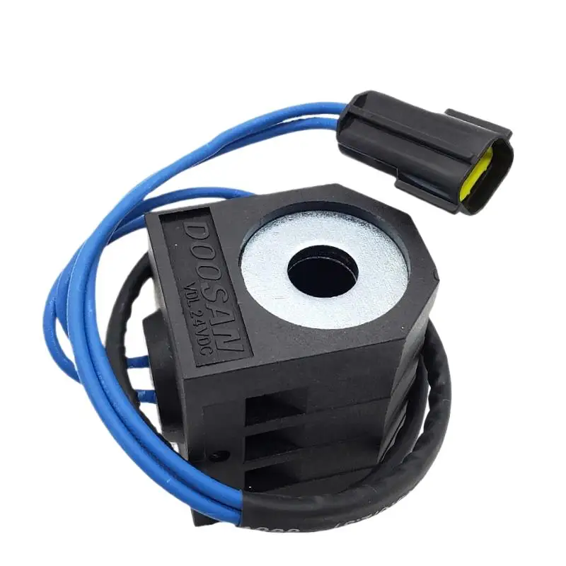 

for Doosan Daewoo 55 150 215 225 300-7 Pilot safety lock solenoid valve coil Construction Machinery Parts