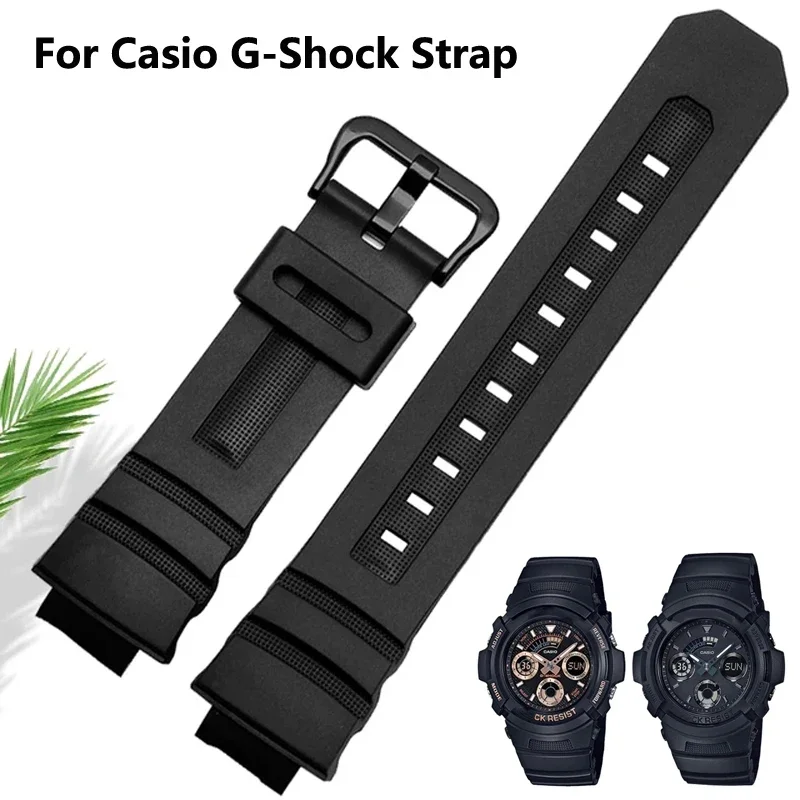 สายนาฬิกาข้อมือซิลิโคนสำหรับ Casio G-shock AW-591/590/5230/282B AWG-M100/M101 G-7700/7710สร้อยข้อมือสายยางอุปกรณ์นาฬิกา