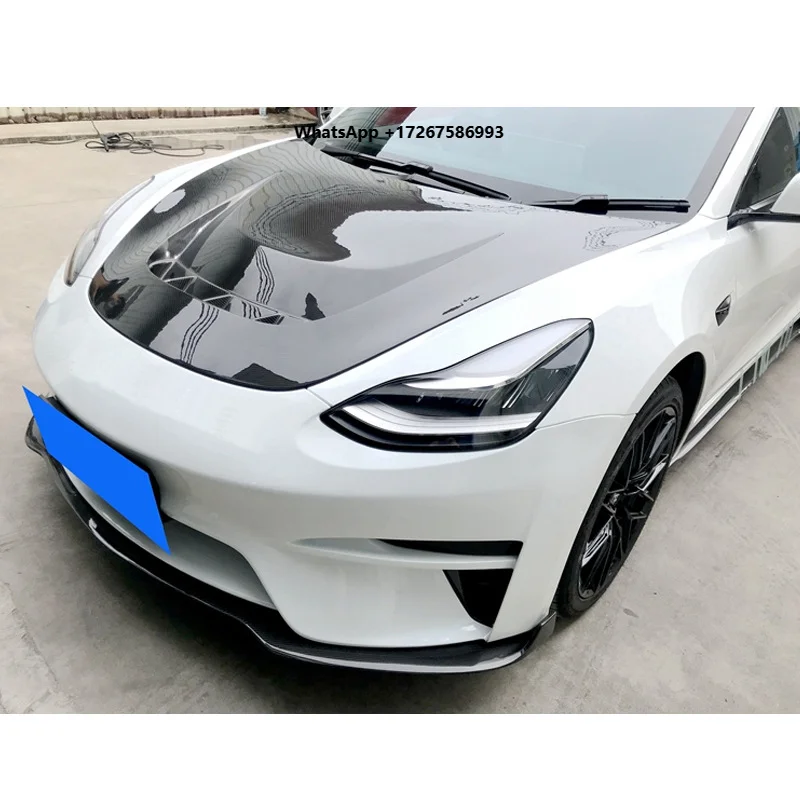 

Hot Selling Carbon Fiber Front Engine Hood Bonnet for Model 3 Car Hood Cover Engine Hoods